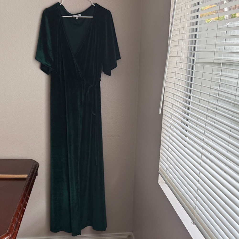 Baltic Born Deep emerald Green Maxi Dress witchy whimsy goth 1X - Picture 4 of 16